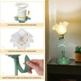 thumbnail image 6 of Vintage Flower Table Lamp, 3 Color Temperature Cute Flower Bedside Lamp with 26E Bulb, Gooseneck Nightstand Lamp for Bedroom Living Room Office Reading Decor, Green, 6 of 9