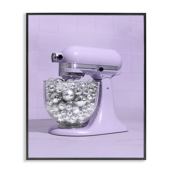 Stupell Industries Disco Kitchen Mixer over Purple Black Framed Giclee Art, design by LISH Creative