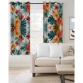 thumbnail image 2 of Palm Tree Pineapple Blackout Curtains for Bedroom Living Room Darkening Curtains 90 Inch Red Orange Floral Summer Black Out Window Curtain Privacy Insulated Window Treatment Grommet Drapes 52"x90"x2, 2 of 9