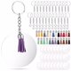 thumbnail image 1 of Jumpingount 100 Pieces/Set Acrylic Key Ring Blank Keychain Keyring DIY Replacing Decor Making Paintable Crafts Decorative Decorative Ropa, zapatos y accesorios Miscelánea, 1 of 6
