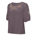 thumbnail image 5 of TRUBKH Mexican Shirts for Women Beach Vacation Tunics V Ncek Gauze Peasant Tunic Blouse Boho Tops Floral Embroidered Boho Tops for Women Boho Peasant Shirts Breathable Embroidered Purple L, 5 of 9