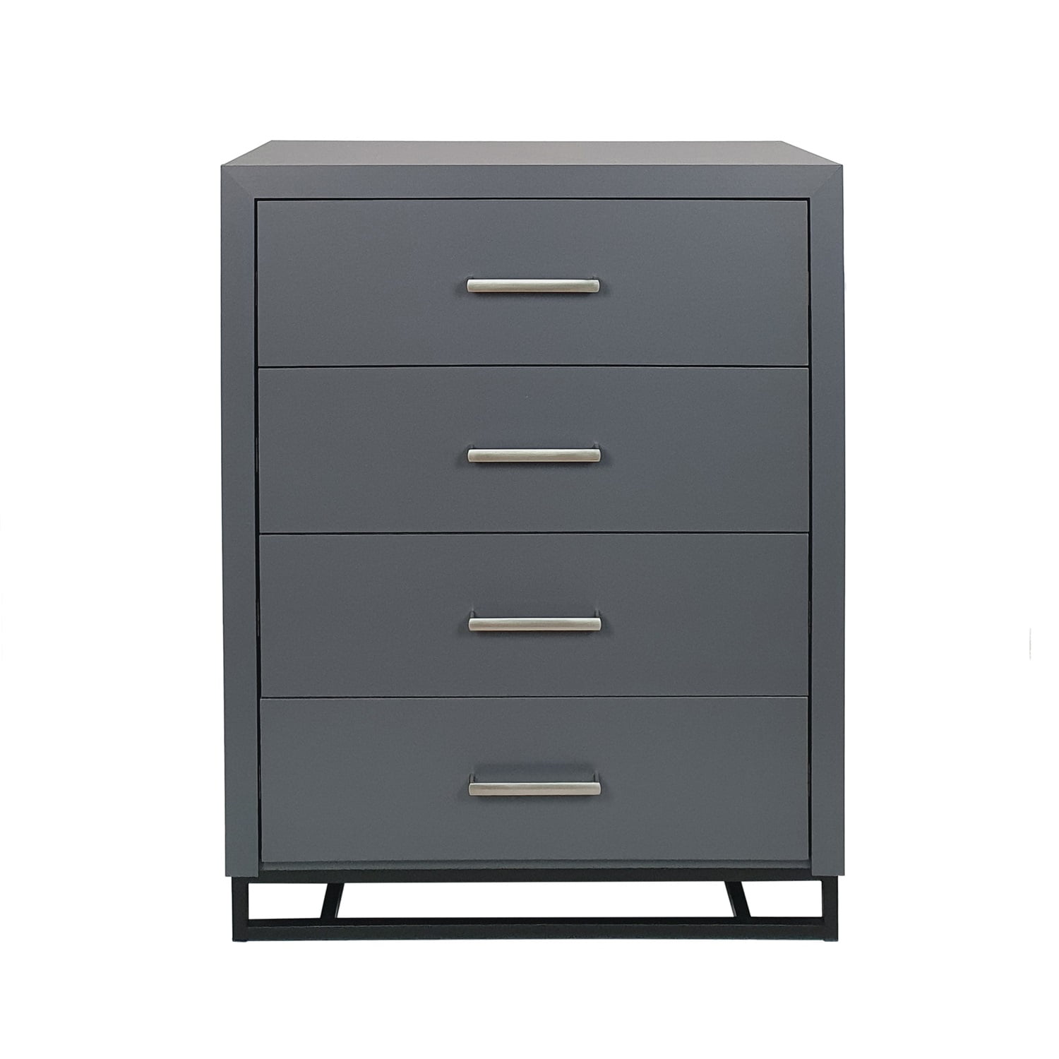 Kadyn 4 Drawer Dresser, Drawers Nightstand for Bedroom, Modern Dresser for Living Room, Charcoal Grey