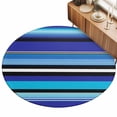 thumbnail image 2 of Small Round Rug 3Ft, Mexican Style Non-Slip Washable Circle Rugs Carpet, Colorful Mexico Stripes Ombre Navy Blue Indoor Outdoor Rug Floor Mats Throw Runner for Bedroom Living Room Bathroom, 2 of 8