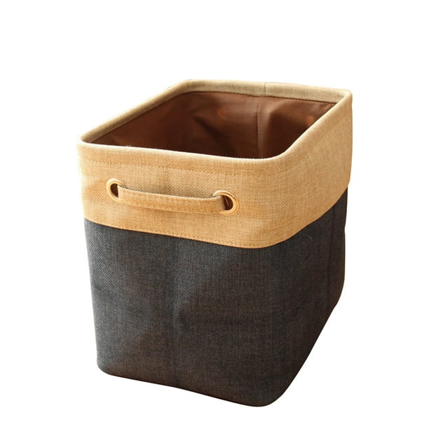 GOOHOCHY Contenedores de almacenamiento rectangulares plegables multiusos de algodón y lino, cajas organizadoras para ropa, juguetes y lavandería con asas - Tamaño