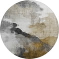 thumbnail image 2 of Addison Rugs Mayfield Premium Machine Washable Transitional Abstract Brown Round Rug, 8' X 8' Machine Washable Transitional Abstract Brown Oversized Sherpa Throw Blanket, 2 of 6