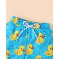 thumbnail image 5 of KIMI BEAR 4T Toddler Boys Swim Trunks 5T Child Boy Swimwear Bathing Suits Swim Shorts Ducks Print Board Shorts with Mesh Lining and Hat 2pcs Blue 4-5T, 5 of 8