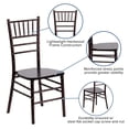 thumbnail image 3 of Maklaine Contemporary Wood Chiavari Stacking Dining Side Chair in Walnut, 3 of 8