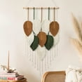 thumbnail image 4 of MOQIN Large Macrame Wall Hanging Boho Woven Tapestry, Chic Home Decor Modern Bohemian Handmade Leaf Feather Wall Art Decorations for Apartment Dorm Living Room Bedroom Nursery Backdrop, 4 of 6