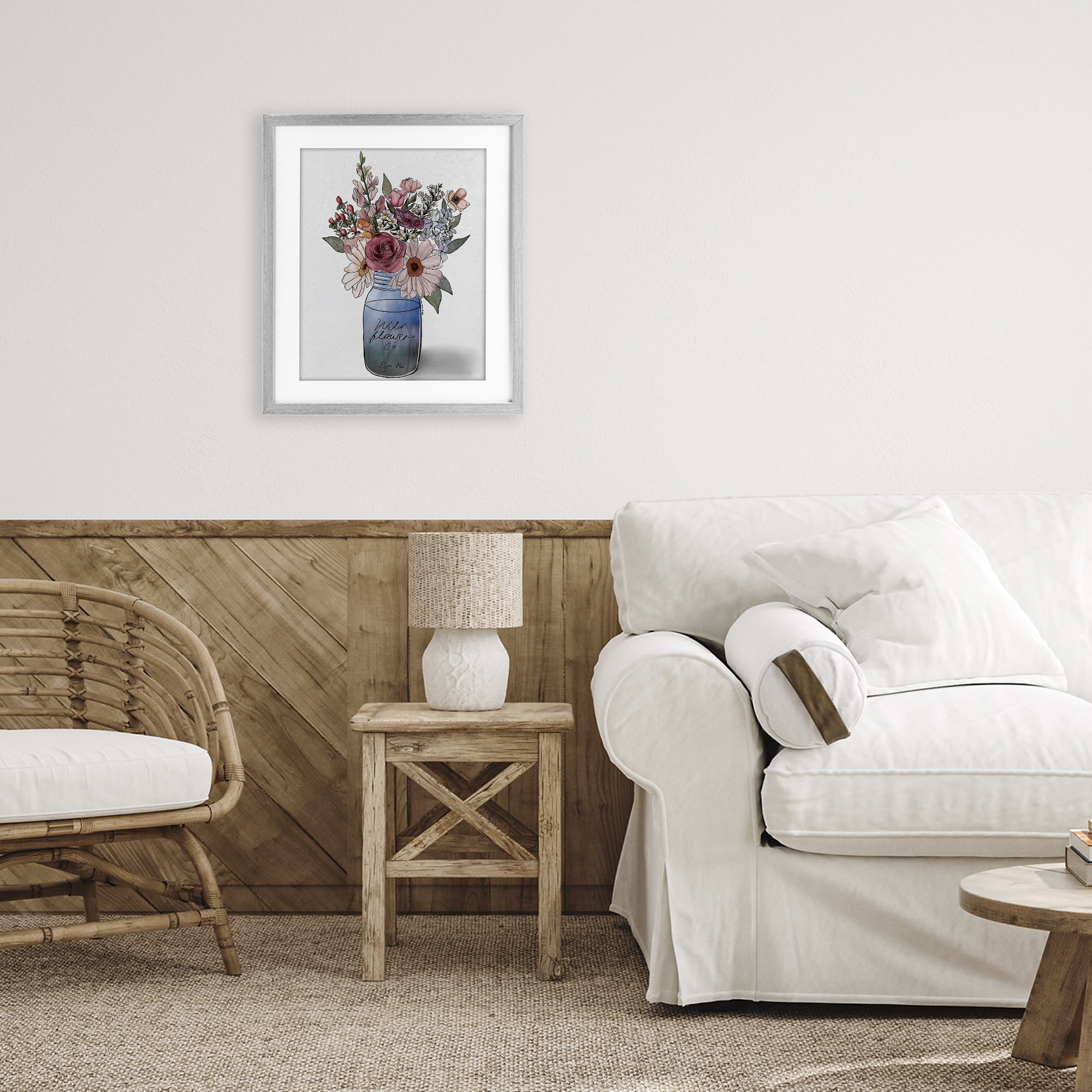 Stupell Industries Farmer's Market Florals Gray Framed Print Under Glass, design by Alisha Kiara Design