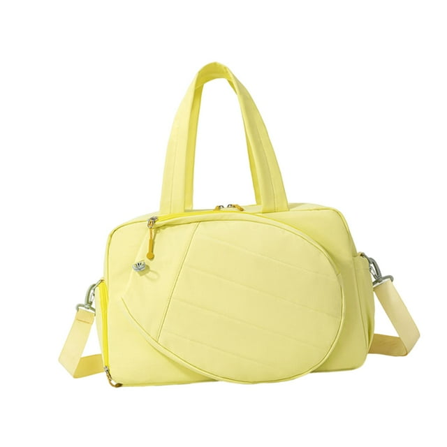 Bolsa de tenis para gimnasio con correa para el hombro y la mano, impermeable, para viajes, para mujeres y hombres. Amarillo