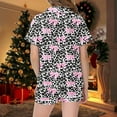 thumbnail image 5 of HNMKIU Girls Leopard Print Flannel Pajama Set Cozy Two Piece Loungewear Soft V-Neck Sleepwear Outfit With Bow Detail For Toddlers And Kids Pink,4-5 Years, 5 of 5