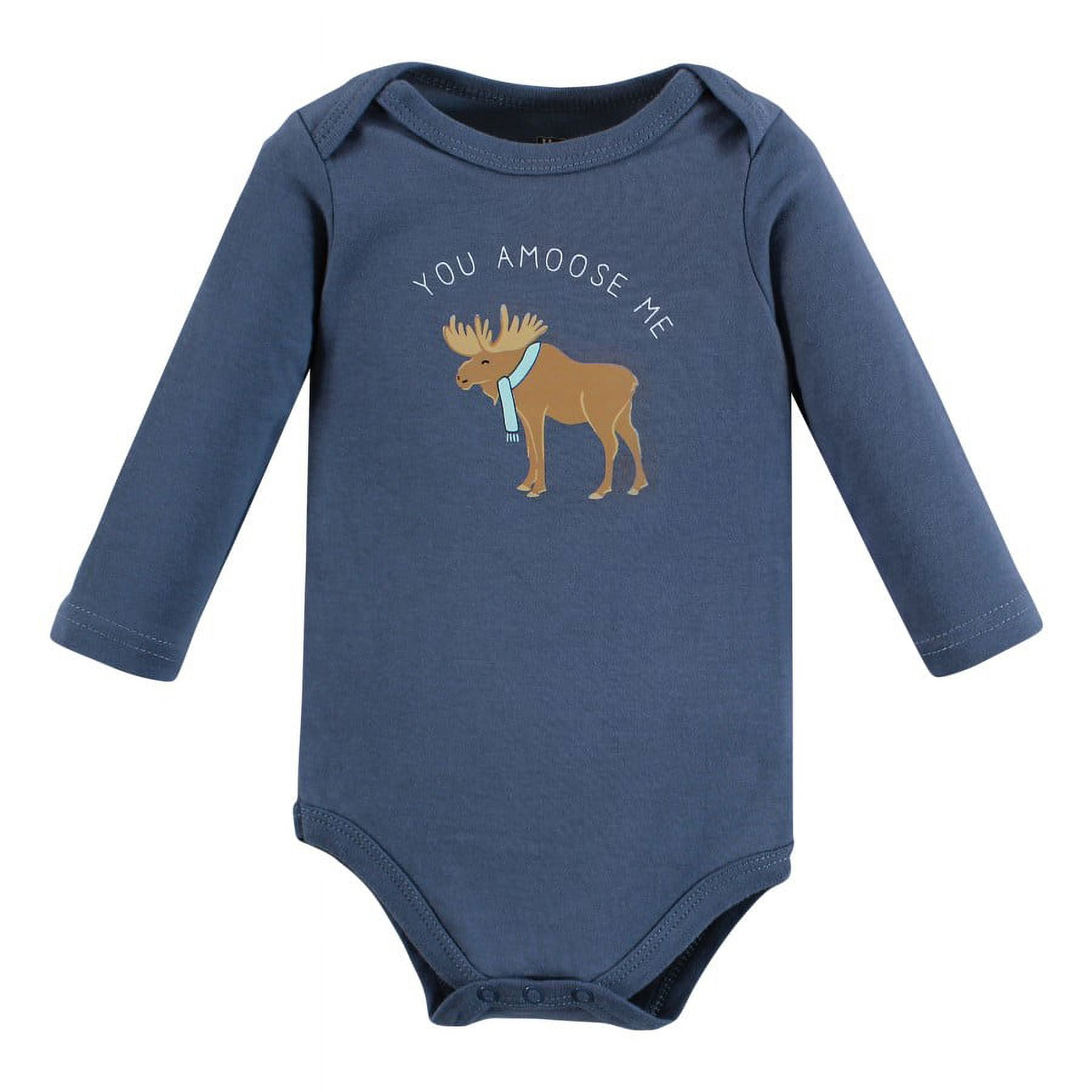 Hudson Baby Cotton Long-Sleeve Bodysuits, 5-Pack, Newborn- 24 Months