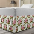 thumbnail image 1 of Japanese Bed Skirt, Blossoming Sakura Flowers Coming of the Spring Nature Arrangement, Elastic Bedskirt Dust Ruffle Wrap Around for Bedding Decor, 4 Sizes, Pale Pink White, by Ambesonne, 1 of 2
