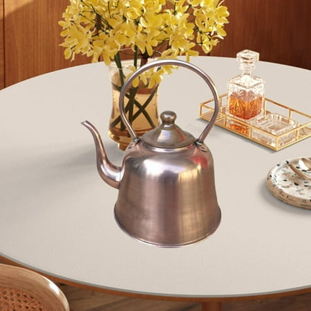 

LOVIVER 1.5L Copper Tea Kettle Thickened Copper Pot Portable Copper Teapot Water Boiler Jug for Hotel Tea House Kitchen