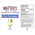 thumbnail image 5 of Matteo's Sugar Free Cocktail Syrup, Pina Colada, 750mL, 0 Calories, 0 Sugar, (Single Bottle), 5 of 5