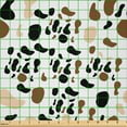 thumbnail image 2 of Ambesonne Animal Print Fabric by the Yard Microfiber, Cow Spots Pattern Art, 5 Yards, Umber and Charcoal Grey, 2 of 2
