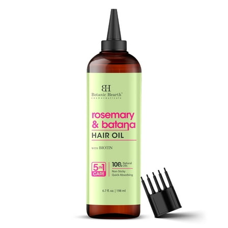 Botanic Hearth Rosemary & Batana Hair Oil (6.7 fl oz) | Revitalizing and Strengthening Hair Treatment for Fuller, Healthier-Looking Hair | Paraben Free | Suitable for All Hair Types