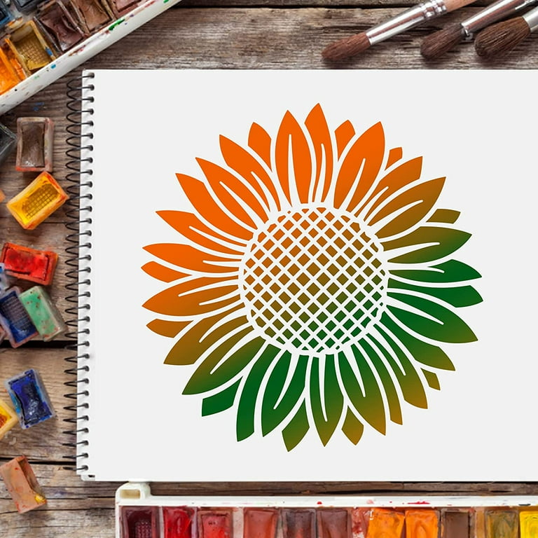 Sunflower Stencil - Reusable Color, Draw, Paint Custom Stencil Art