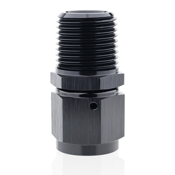8AN Female to 1/2 NPT Male Swivel Fuel Hose Fitting Union Straight Fitting Black Anodized Aluminum