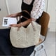 thumbnail image 3 of Straw Woven Tote Bag for Women Large Capacity Summer Beach Travel Handbag Shoulder Bag with Zipper, 3 of 4