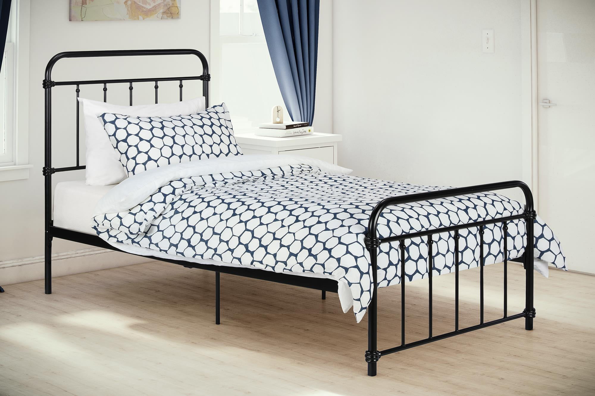 DHP Wallace Metal Bed, Twin Size Frame with Underbed ...