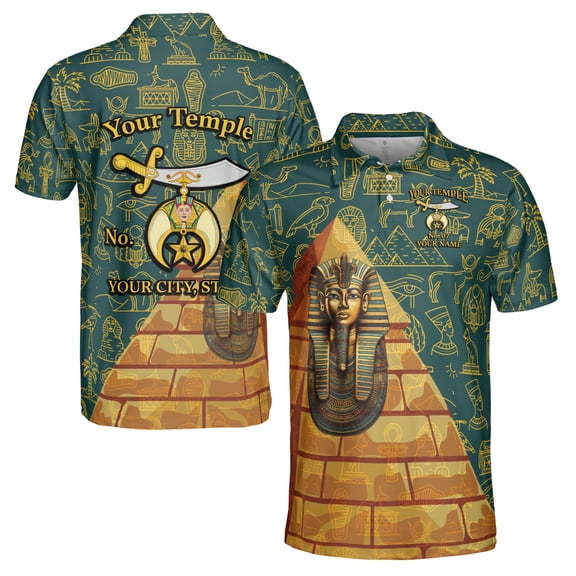 Personalized Masonic Noble Shriner Men's Polo Shirt S-5XL