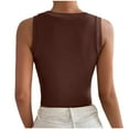thumbnail image 7 of Wycnly Tank Tops for Women Soft Knitted Ribbed Sexy Slim Fit Going out Cropped Tops Vest Summer Solid Round Neck Sleeveless Shirts Fashion Blouses Coffee m, 7 of 7