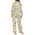 thumbnail image 4 of Garronmavis Yellow Lemon Women's Pajama Set 2-Piece Sleepwear Loungewear Button Down Long Sleeve Shirt with Long Pants Lounge Sets, 4 of 7