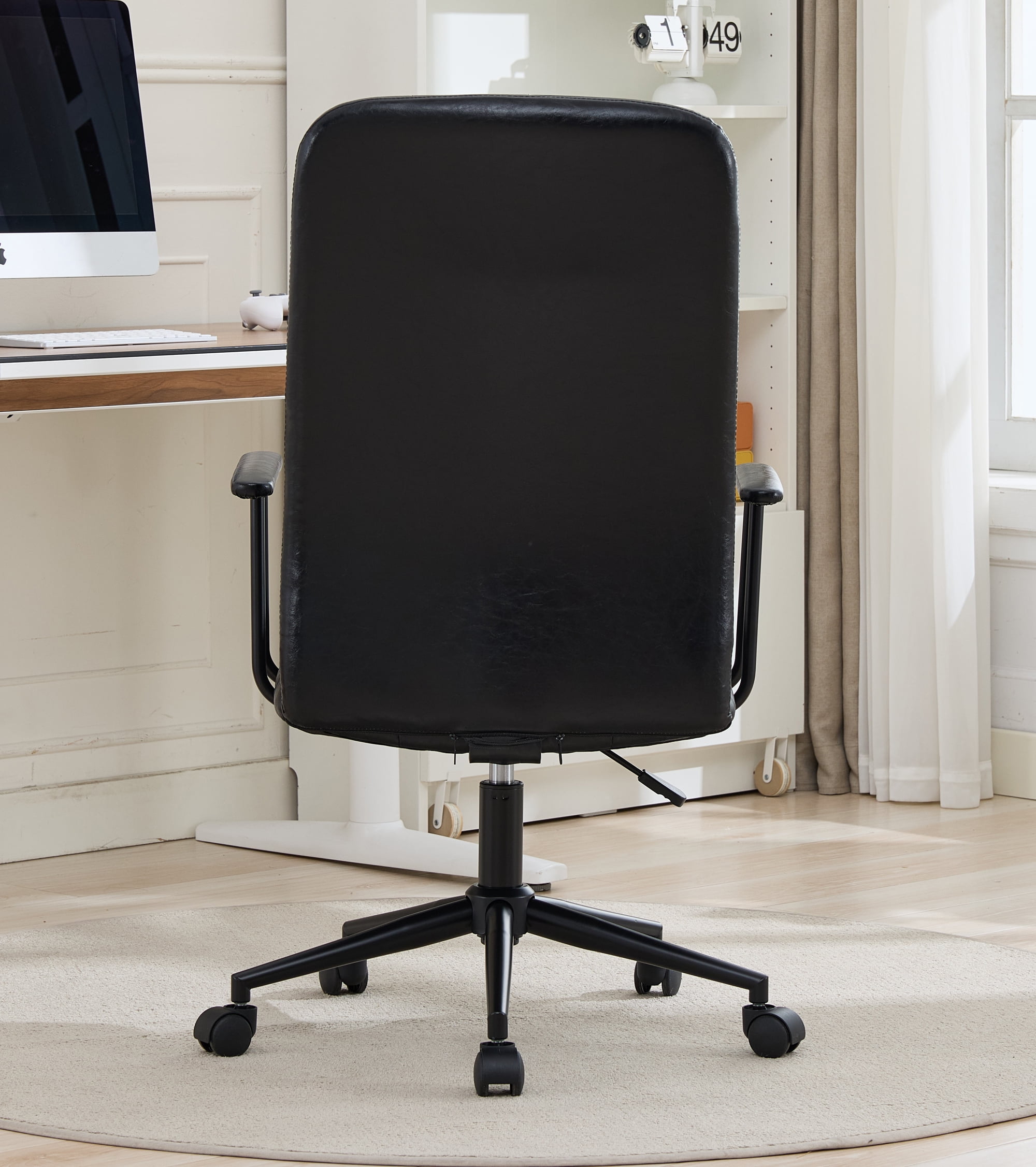 Office Chair, Swivel Chair, Executive Desk Chair with High Backrest, 360 Degree Rotation, Adjustable Gas Lift and 5-Star Base, for Home Office, Black PU Leather