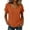 Orange, variant on Blouse for Women Notch Square Neck Short Sleeve Button Front Casual Tops