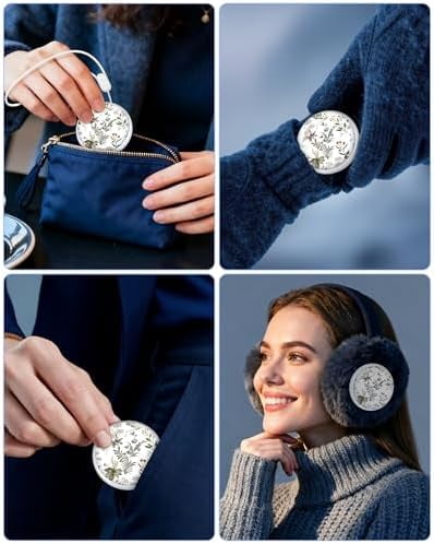 Pocket Size Hand Warmers Rechargeable 2 Pack,20Hrs Long Safe Heat,0.5S Instant Heating,Ultra Thin Electric Hand Warmers,5 Levels Heating Fits in Gloves, Hunting Camping Hiking Essentials
