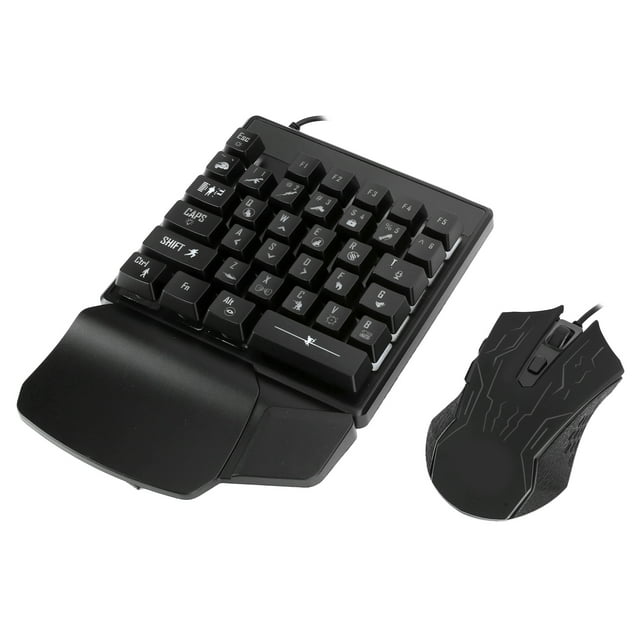 Jeu de Souris de Clavier, 35 Touches Ergonomiques Universelles Clavier à une Main pour Ordinateur