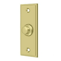 Deltana BBS333U3 3-1/4" Height X 1-1/4" Width Contemporary Rectangular Bell Button Polished Brass