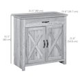 thumbnail image 3 of HOMCOM Farmhouse Sideboard, Buffet Cabinet with Barn Door, Grey Grain, 3 of 10