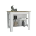thumbnail image 5 of Izzovium Cortes Kitchen Island 2-Tier Shelf 40" Width, Large Work Top, Multi-Color, Particle Board, Spacious Storage & Stool Holder, Easy Assembly, 5 of 6