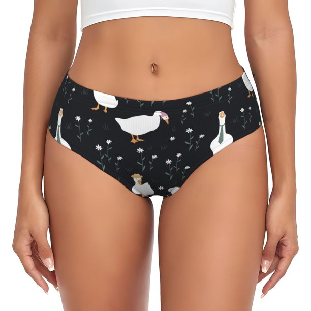 Fotbe Fashionable Goose Calzones Estampados para Mujer – Ropa Interior de Algodón, Cómoda, Suave y Elástica-XX-Large