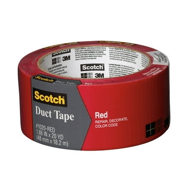 3M Scotch Colored Duct Tape, 1.88 in x 20 yds., Red