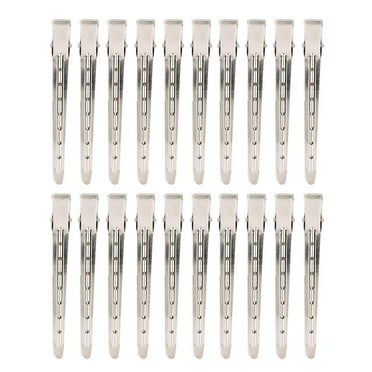 20pcs Metal Duck Bill Clip Anti-Rust with Holes Silver Styling Clips for Styling, Hair Coloring