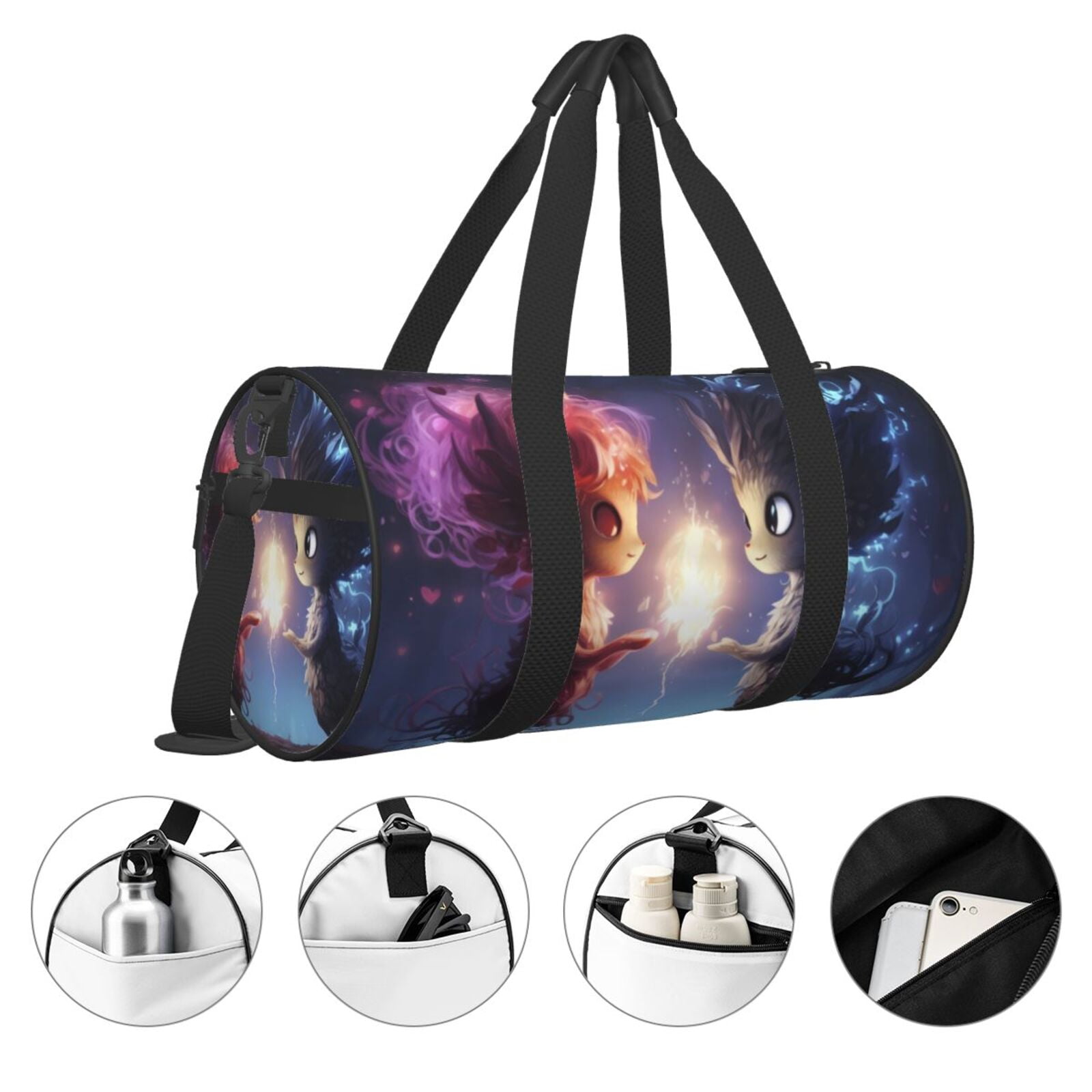 Vsdgher Dreamy Forest Elf 45L Foldable Duffel Bag, Sports Gym Bag,Overnight Bag, Portable Weekender Bag for Airplanes