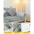 thumbnail image 4 of Light Blue Striped Couch Cushion Covers Stretch, Washable Sofa Seat Covers Individual Seat Cushion Sofa Slipcovers Farmhouse Thin Line Modern Abstract Art Couch Cover Furniture Protector S-1PCS, 4 of 7