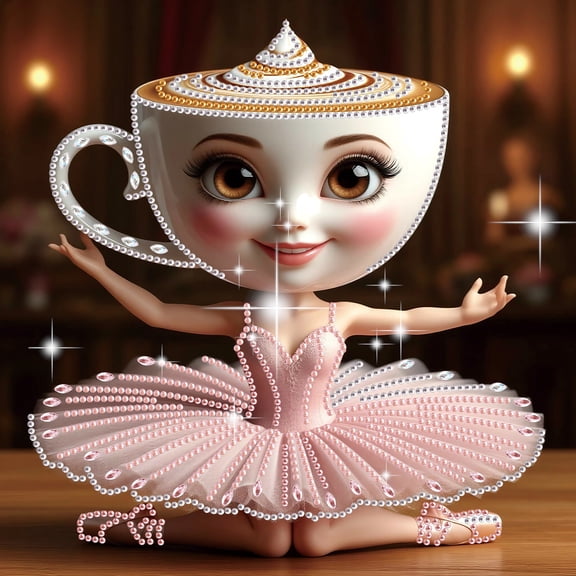 5D DIY Diamond Painting Kit Abstract Coffee Lady Theme Unique Diamond Shapes Handcrafted Artwork Suitable for Beginners and Adults For Home Wall Decor and Holiday Gifts