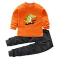 thumbnail image 4 of Toddler Boy Fall Outfits Cute Printed Pullover Tops and Pants Cotton Loungewear Fashion 2 Piece Girls' Clothing Sets 3M-7Y, 4 of 5