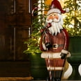 thumbnail image 2 of Evergreen 40"H Metal and Wood Santa Statuary Indoor Outdoor Christmas Decor, 2 of 4