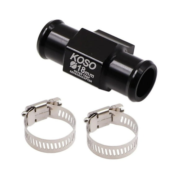 Geloo Water Temperature Gauge Joint Pipe Radiator Sensor Adaptor Hose Clamps, Black, 22mm