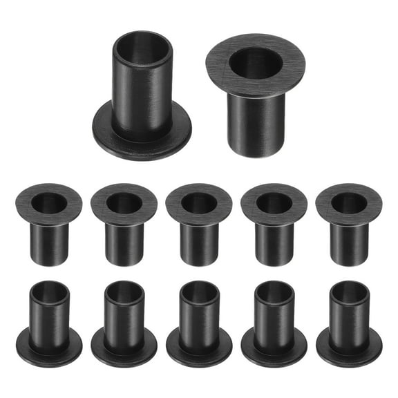 12pcs Flanged Sleeve Bearings Plastic Bushings ID 10.1mm x OD 12mm x Length 20.5mm Nylon Bushings, Black