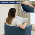 thumbnail image 6 of Barrel Accent Chair, Modern Comfy Living Room Chairs with Armrest Reading Chair, Cozy Soft Padded for Small Space Bedroom Reception Room Cafe (Blue), 6 of 11
