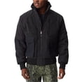 thumbnail image 1 of BASS OUTDOOR Mens Mixed Media Full Zip Bomber Jacket, Black, X-Large, 1 of 1