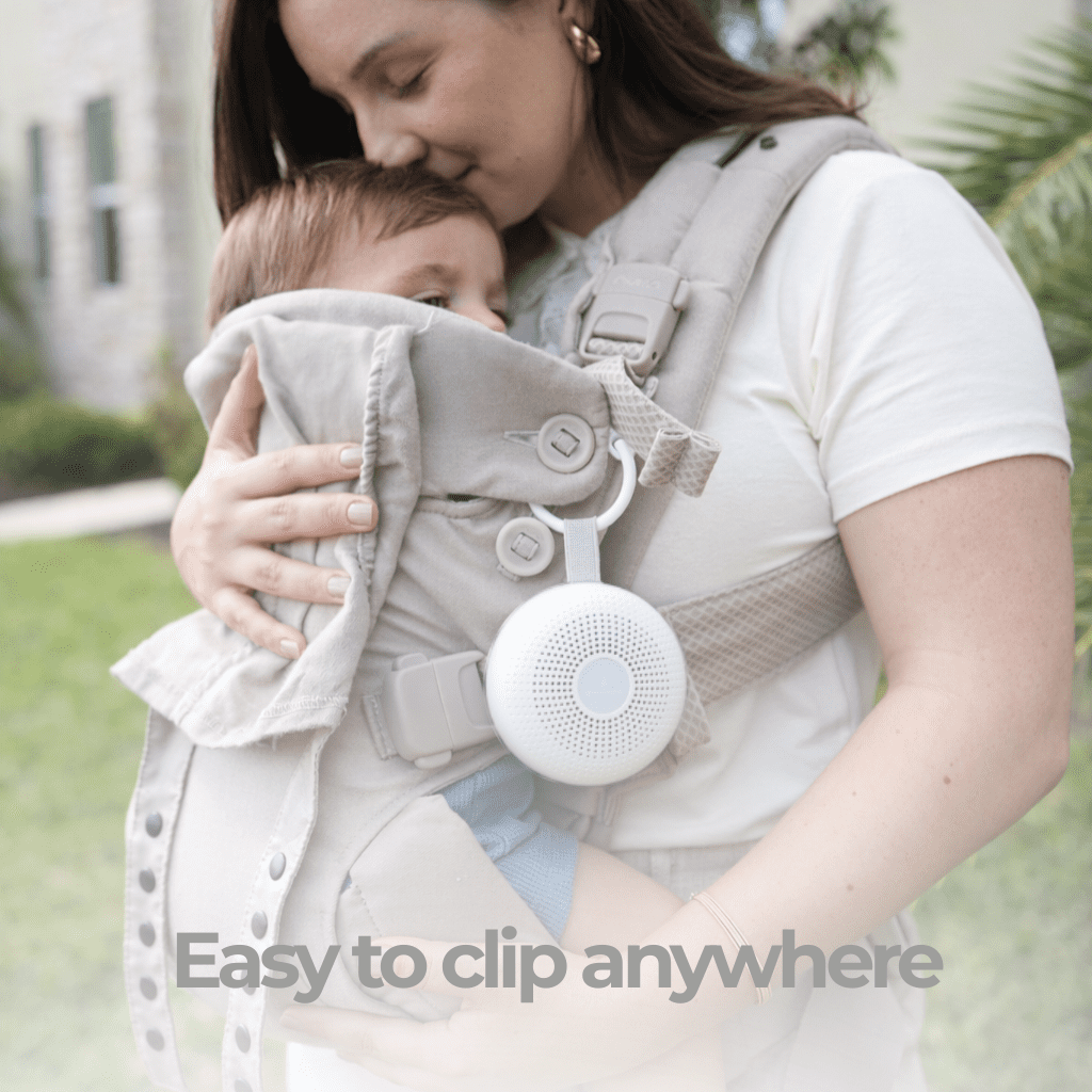 Primo Passi Portable Baby White Noise Machine with Night Light, Cry Detection, Clip-On Travel Sound Machine