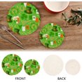 thumbnail image 4 of GZHJMY St. Patrick's Day Logo Hat and Clover Trivet Pot Holder, Round Woven Potholders Set 2PCS-Braided - Coasters - Table Mats 186 for Kitchen Pans Bowl Teapot, 4 of 7