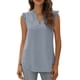 thumbnail image 1 of Txlixc, camisetas sin mangas de verano para mujer, sin mangas, lisas/flores/hojas, camisas de encaje con cuello en V, chaleco informal suelto para mujer Txlixc  Estilo de ocio, 1 of 6
